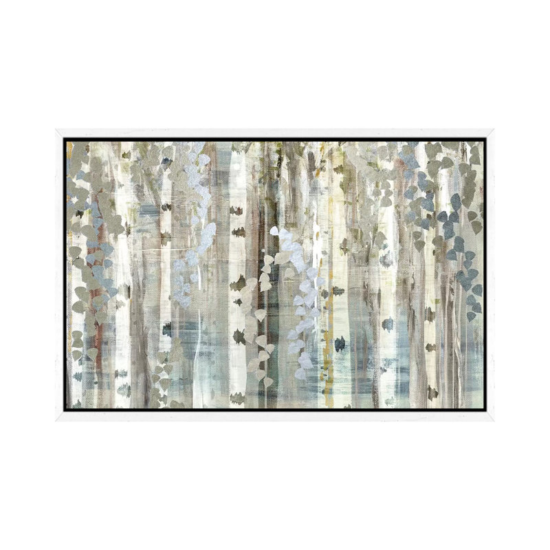 Birch Wood Meadow by Susan Jill - Print on Canvas, 152.5 cm H x 101.5 cm W, White Framed