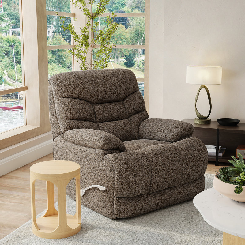 Swivel Glider Recliner in Alaska Earth, Brown