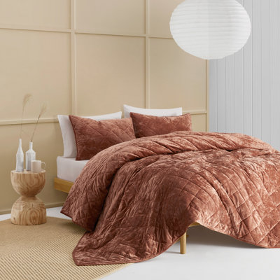 Ensemble de courtepointe en velours et flanelle Wonderful, édredon léger matelassé avec taies décoratives, cadeau des Fêtes