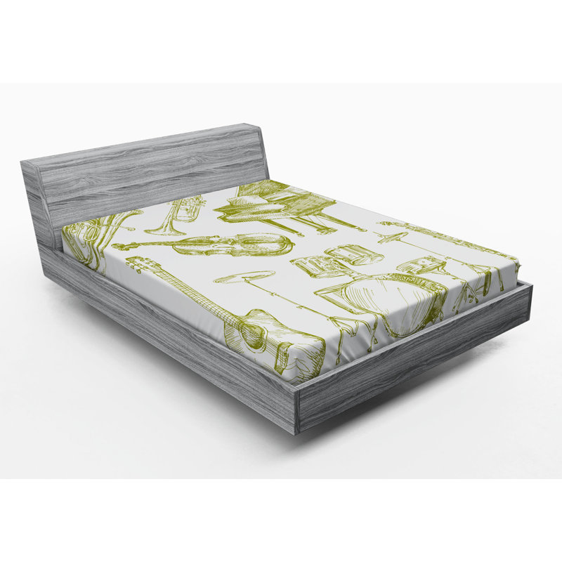Microfiber Geometric Fitted Sheet, Full Fitted Sheet