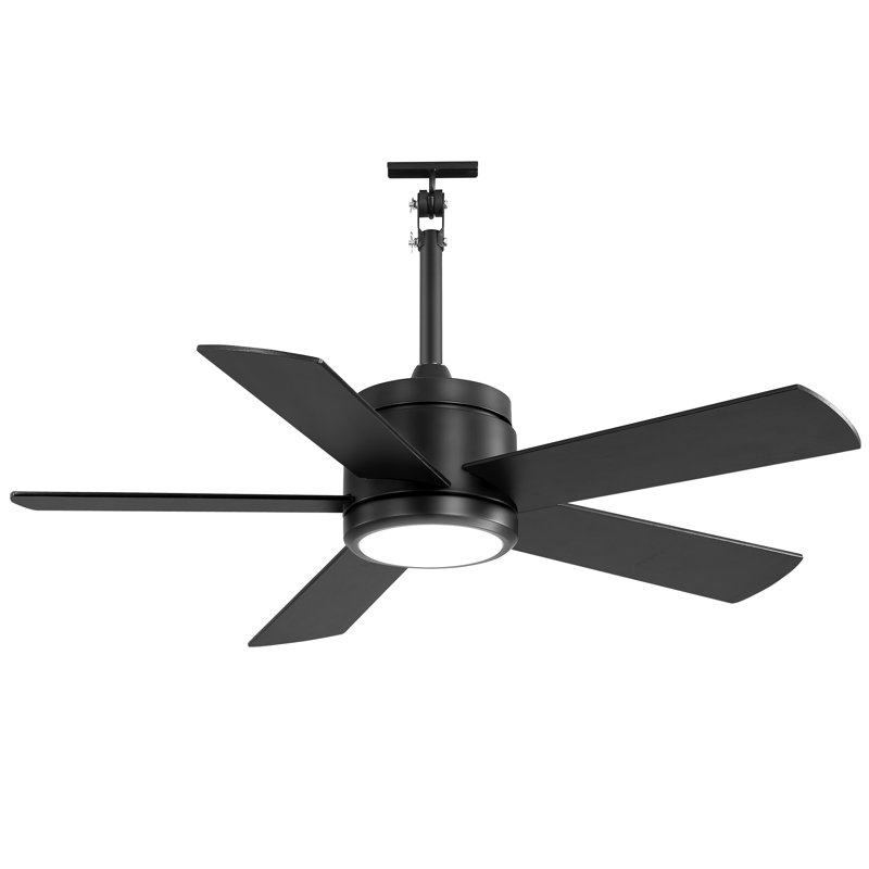 Cissline 42" Modern Black Indoor/Outdoor Waterproof Ceiling Fan with Led Light and Remote Control for Patio/Pergola/Gazebo