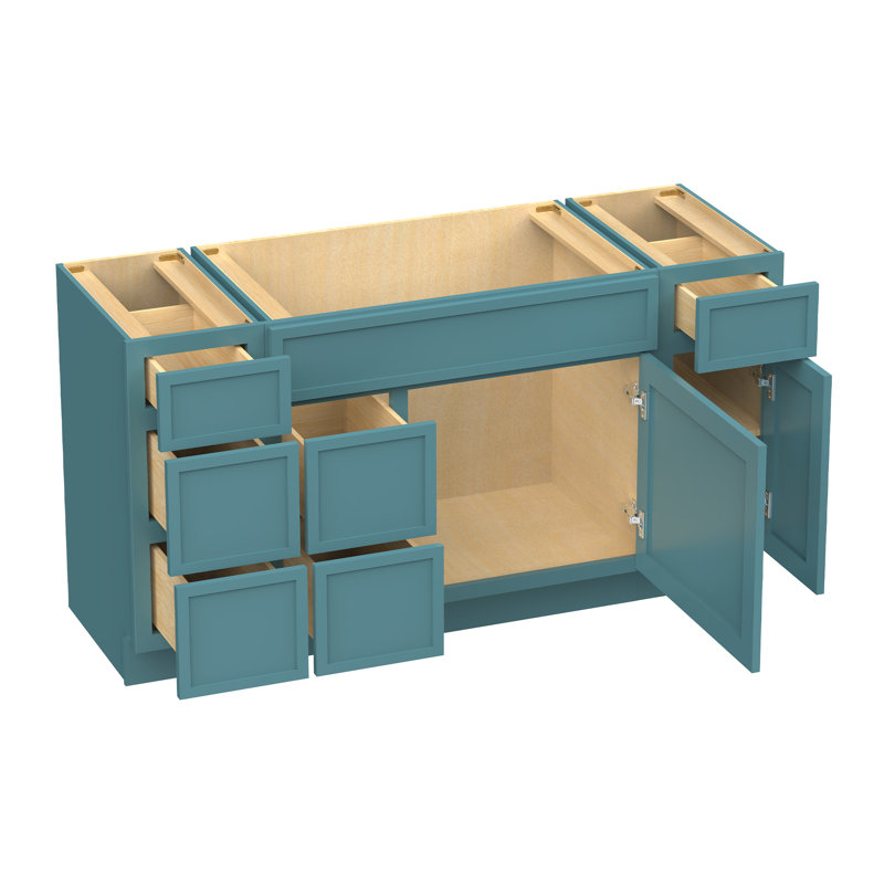 Base de meuble-lavabo simple 60 po seulement, Bleu sarcelle