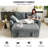 George 59" Upholstered Corduroy Sleeper Sofa with Pull Out Bed and USB Charging-577802213