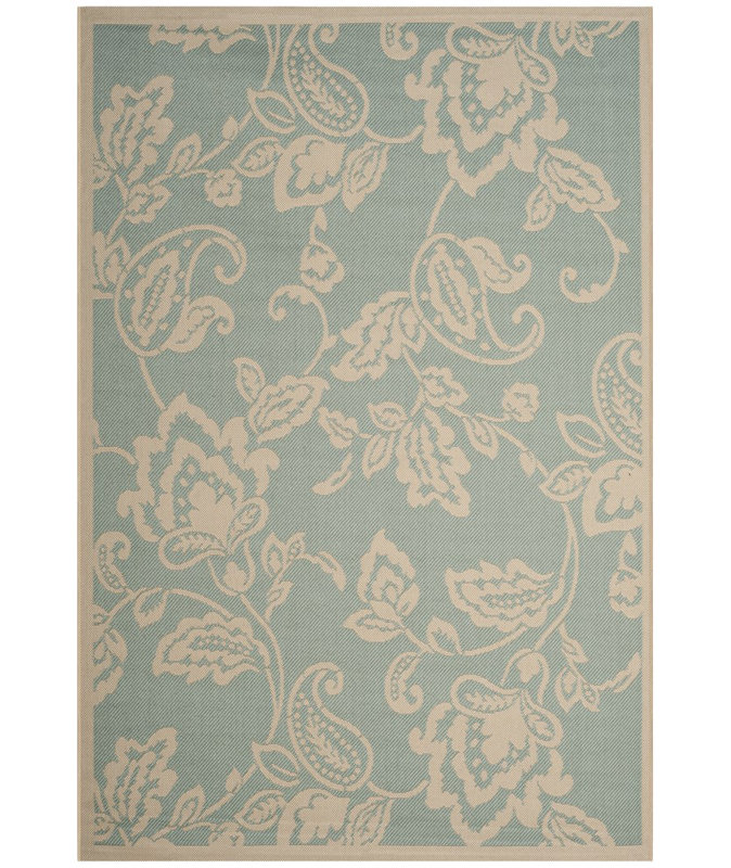 Tapis turquoise / beige Berrima, Tapis de couloir 2 pi 7 po x 8 pi 2 po