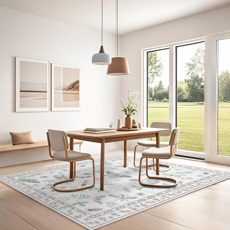 Tapis décoratif moderne à motif floral avec envers antidérapant, Rectangle 10 pi x 13 pi