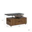 Table basse relevable avec tabourets et rangement