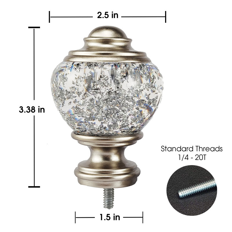 Faiteau en résine Veatch 2,5 po, Argent