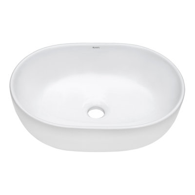 Lavabo vasque de salle de bain ovale en céramique porcelaine blanche Ruvati