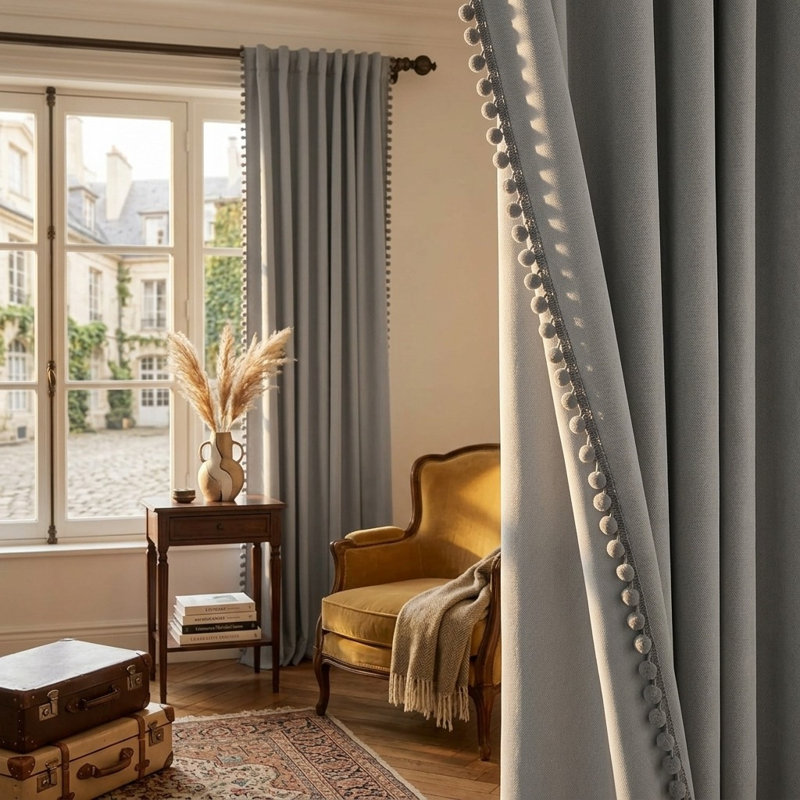 Grey Blackout Pencil Pleat Curtains - Energy Saving & Light Blocking