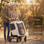 Grande poussette pour chien jusqu'à 176 lb avec roues tout-terrain à 360 °, poussette pliable pour animal de compagnie avec housse de protection contre les intempéries, filet d'air, frein à pied et panier de rangement, blanc