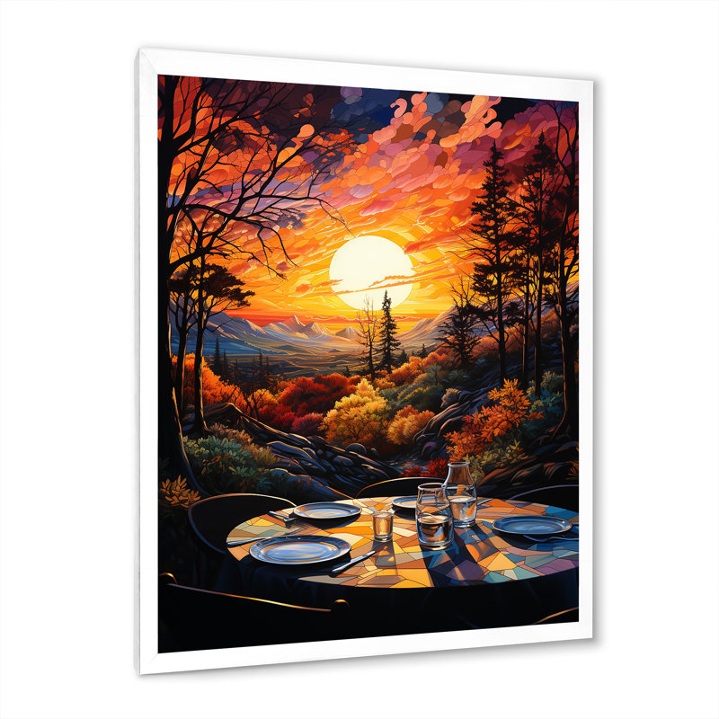 Kokeno Camping Luxe and Nature - Imprimé, Cadre simple blanc, H 40 po x l 30 po x P 1,5 po