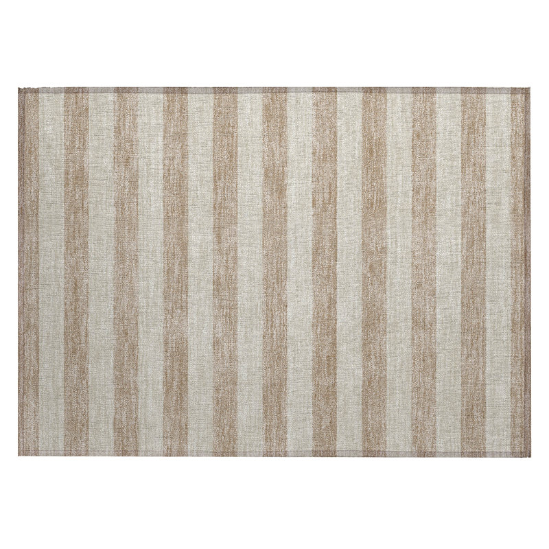 Chrishanna Washable Striped Indoor / Outdoor Rug, Rectangle 1'8" x 2'6"