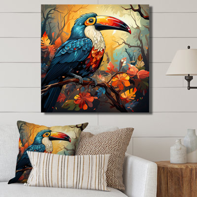 Toucans tropicaux bleus et jaunes II - art mural Toucan