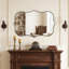 Miroir de salle de bain mural Modern Sculptural Cadre en acier inoxydable-1599925161
