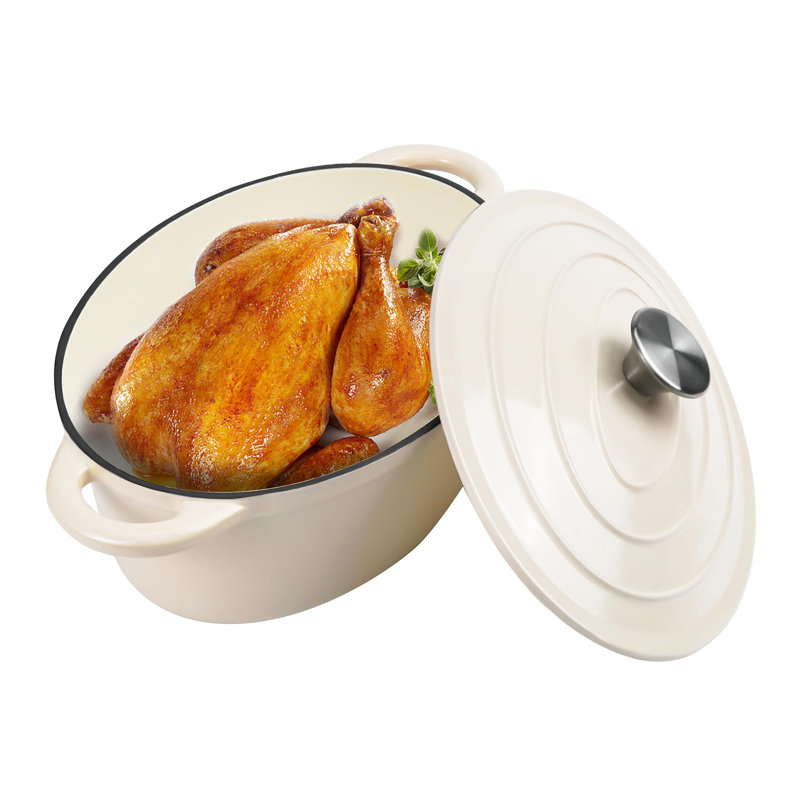 Cocotte ovale émaillée 4,5 pte, Beige