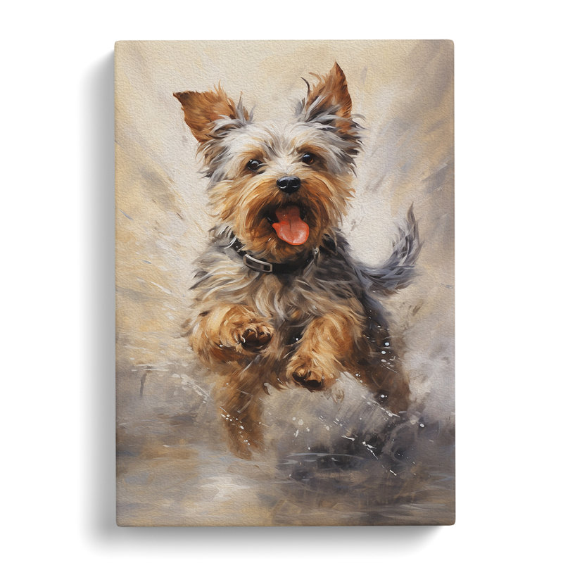 Yorkshire Terrier Action Painting - No Frame Print, 60cm H x 40cm W x 3cm D