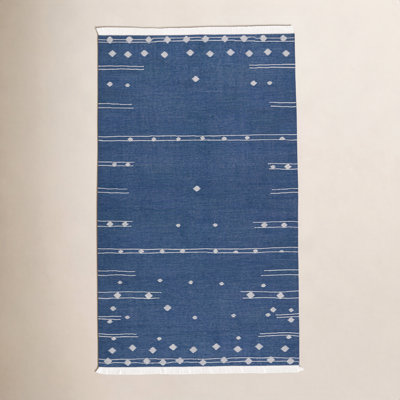 Calli Indoor/ Outdoor Geometric Blue/ White Area Rug