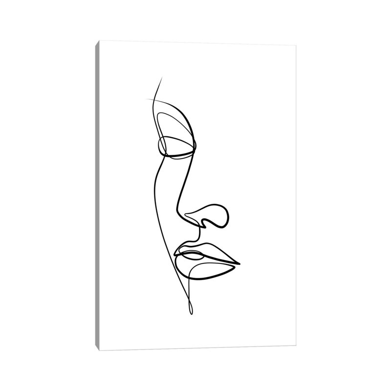 Femme Face II by Dane Khy - Print on Canvas, Wrapped Canvas, 30.48 cm H x 45.72 cm W