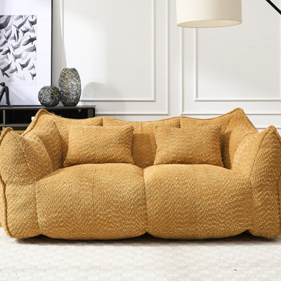 Grande chaise rembourrée de mousse, idéale pour un espace de vie confortable et relaxant jaune avec noyau en mousse à haute résilience, expérience luxueuse