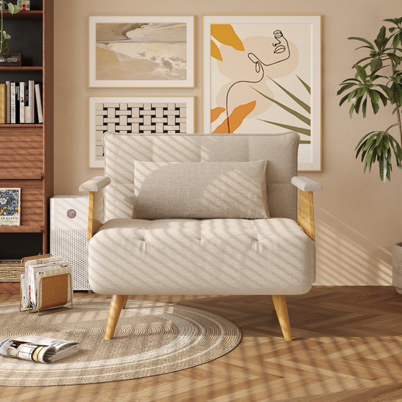 Canapé-lit rembourré convertible, chaise-lit réglable 3-en-1, H 32,3 po x l 36,6 po x P 31,5 po