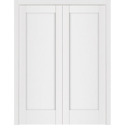 Double porte intérieure stratifiée blanc doux pré-suspendu Stile 059