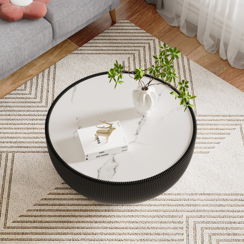 Table basse moderne Modern, Blanc/Noir