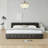 Chenille Upholstered King Bed With Storage Drawer And Solid Frame-159755217