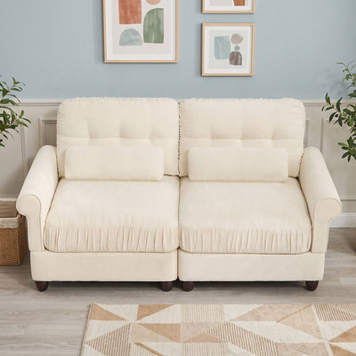 Canapé deux places avec coussins de soutien lombaire et coussin d'assise