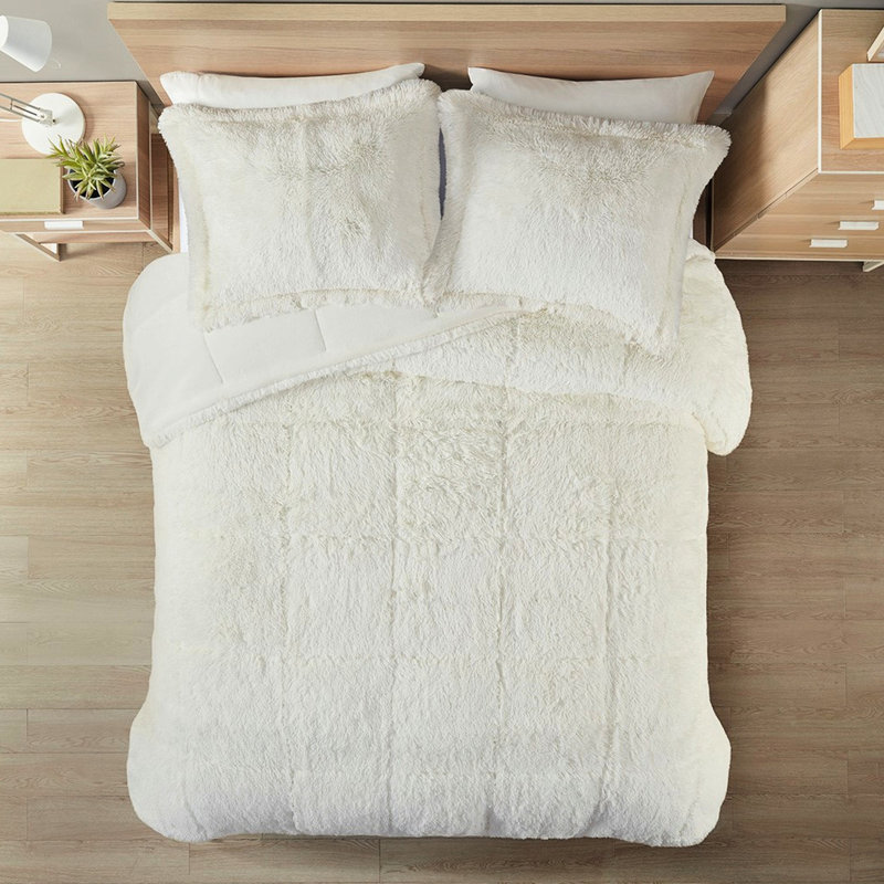 Shaggy Long Fur Comforter - Soft Reverse Fill Warm Full/queen