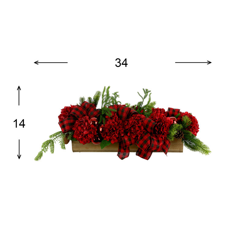 Hydrangea And Evergreen Centerpiece