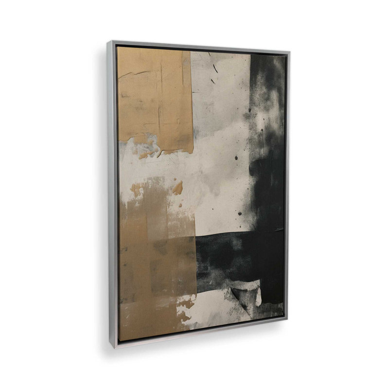Reproduction sur toile mélancolique danses III, Cadre flottant en chrome poli, H 48,75 po x l 32,75 po x P 1,75 po
