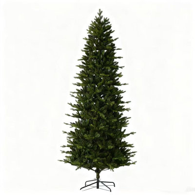 Arbre de Noël mince 7,5 pi avec 350 lumières colorées et 1573 pointes en PE pour décoration de Noël
