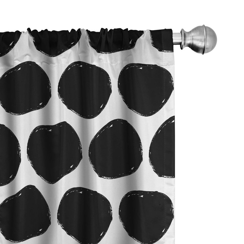  Paire de rideaux semi-transparents à pois, 28 po x 63 po