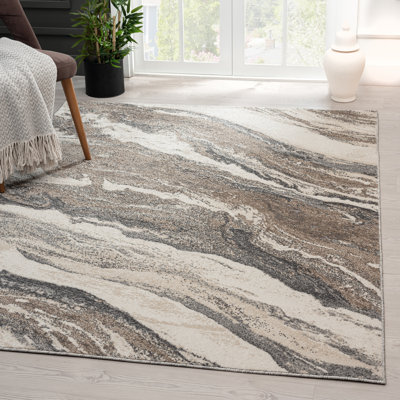 Alayana Abstract Grey Area Rug