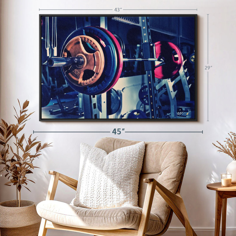 " Gym Barbell Wall Art ", 29" H x 43" W