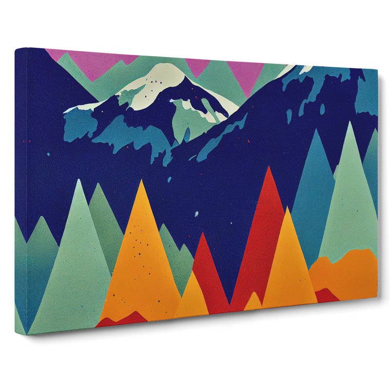 Alert Painted Mountains Abstract - Wrapped Canvas Print, 50cm H x 76cm W x 3cm D