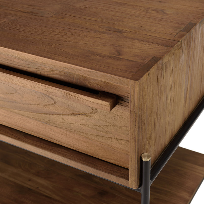 Aalasia 58.5cm W Solid Wood Bedside Table