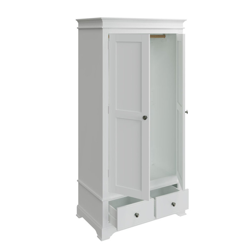 Brooklea 2 Door Wardrobe 2 Storage Drawers Hanging Clothes Rail Pine with MDF