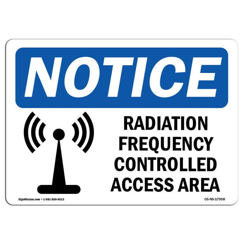 Signe de zone d'accès radiofréquence contrôlée
