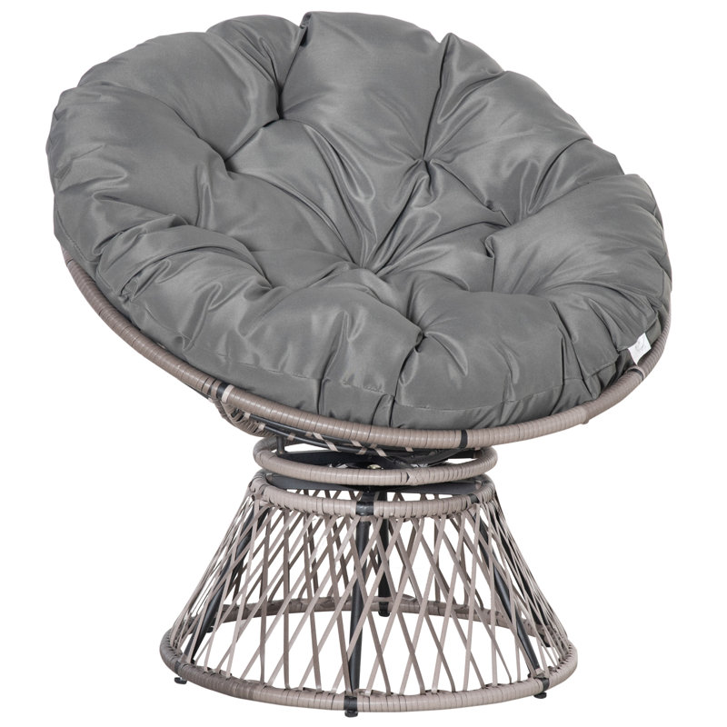 Freeburg Swivel Steel Outdoor Lounge Chair