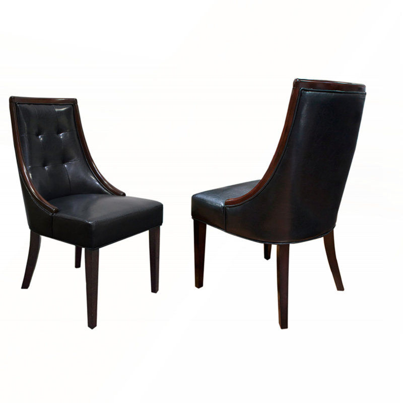 Ensemble de 2 chaises en similicuir pour espaces de salle à manger modernes et élégants