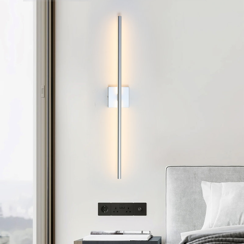  Krushe LED Wall Sconces Linear Simple Style Vanity Light Modern Bathroom Bar Hardwired, Silver, 36" H x 4.7" W x 3.3" D