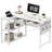 Compact L-Shaped Desk With Drawers And Shelves, Space-Saving Corner Computer Desk With Storage Pouch, Ideal For Home Office And Study Rooms