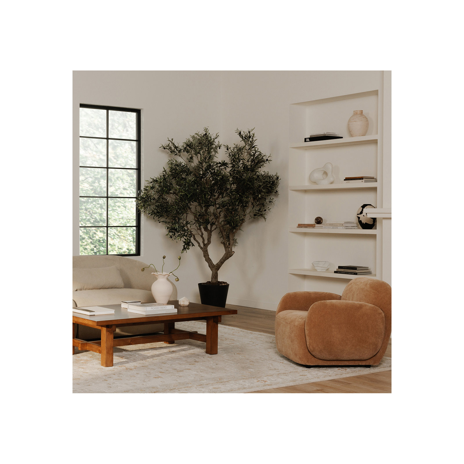 Mikah Upholstered Lounge Chair, Copper Performance Chenille