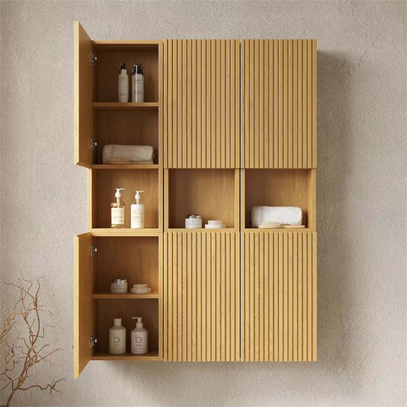 Armoire de rangement murale modulaire de 104 cm (41 pouces), étanche et durable, idéale pour la salle de bain, le salon et la buanderie.
