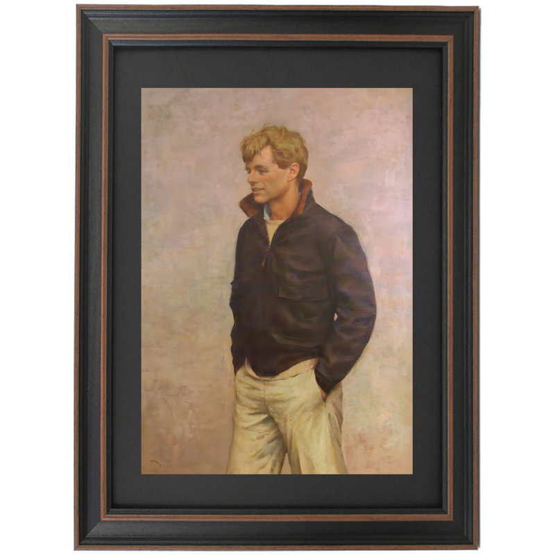 Portrait encadré de Robert F. Kennedy par Aaron Shikler, H 36 po x l 24 po