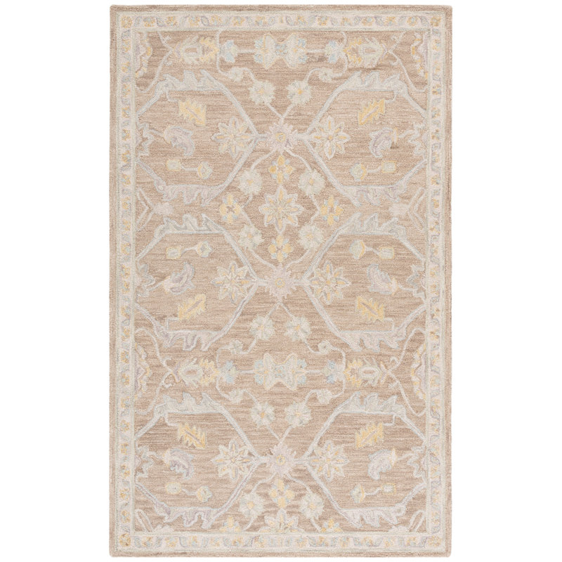 Blossom Hand Tufted Wool Moroccan Indoor Rug, Rectangle 5' x 8'