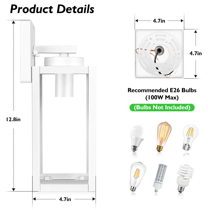 Outdoor Wall Light Fixtures, White
