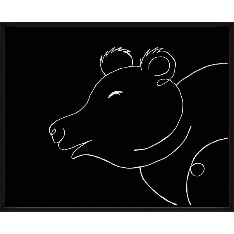 "Silly Bear" par Adam Mowery - cadre flottant, impression sur toile, Image au gel brossé, H 31,75 po x l 39,75 po