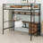 Metal Loft Bed Suite—L-Style Desk, Charging Shelf, Dual Drawers & Child-Safe Guardrail